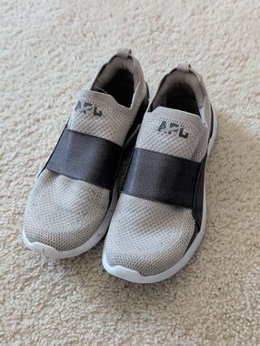 APL Slip-On Knit Sneakers in Light Gray with Dark Gray Strap
